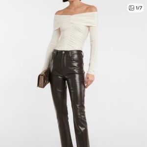 Citizens Of Humanity Faux Leather High Waist Straight Leg Pants Size 33